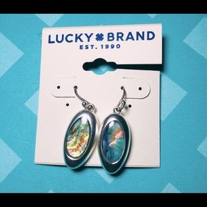 NWT Lucky Brand Silver Abalone earrings